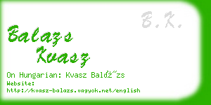 balazs kvasz business card